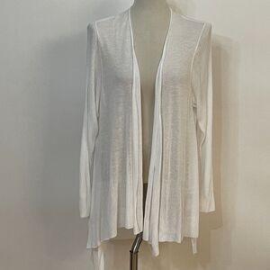 Eileen Fisher Thin Cardigan Sweater Size 2X White Linen Blend